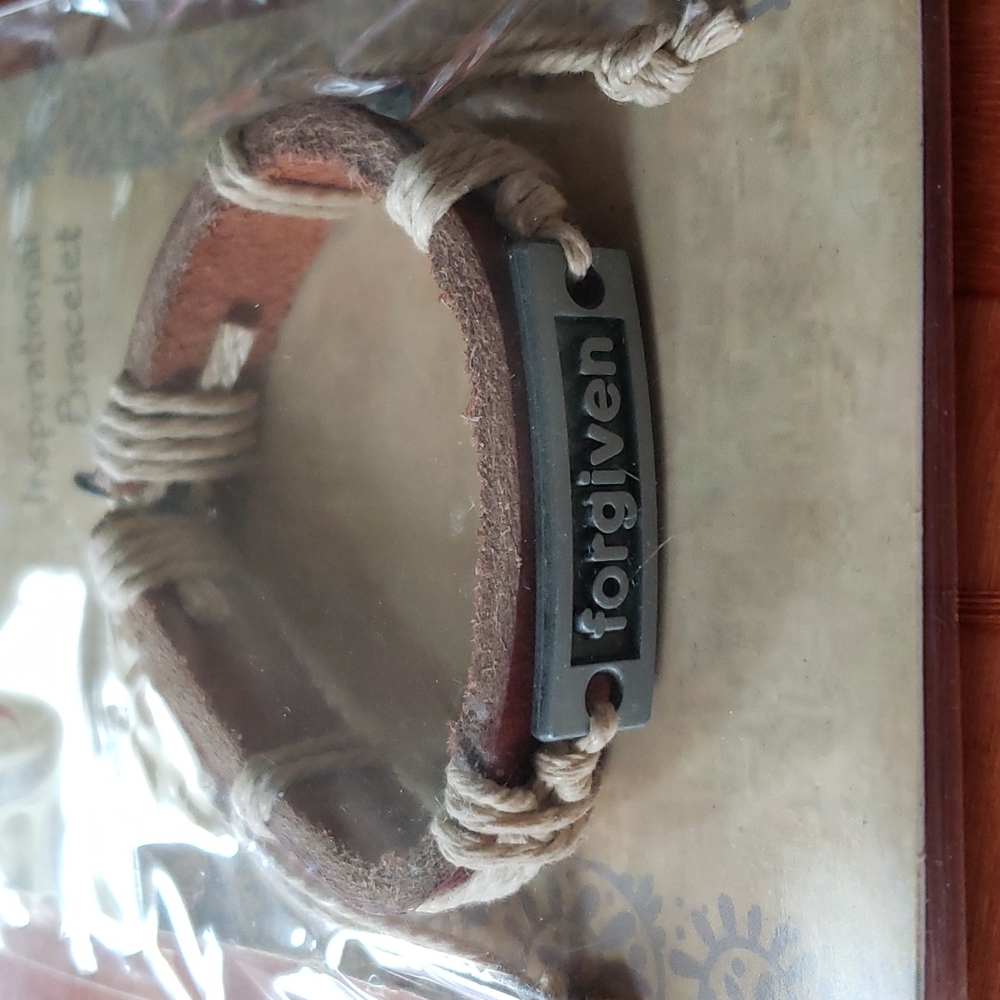 Inspirational Bracelet Forgiven Leather Bracelet
